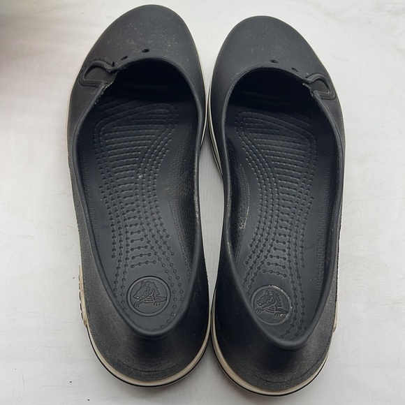 Crocs Black White Ballet Flat Sz 7. CR1867A - Picture 5 of 7